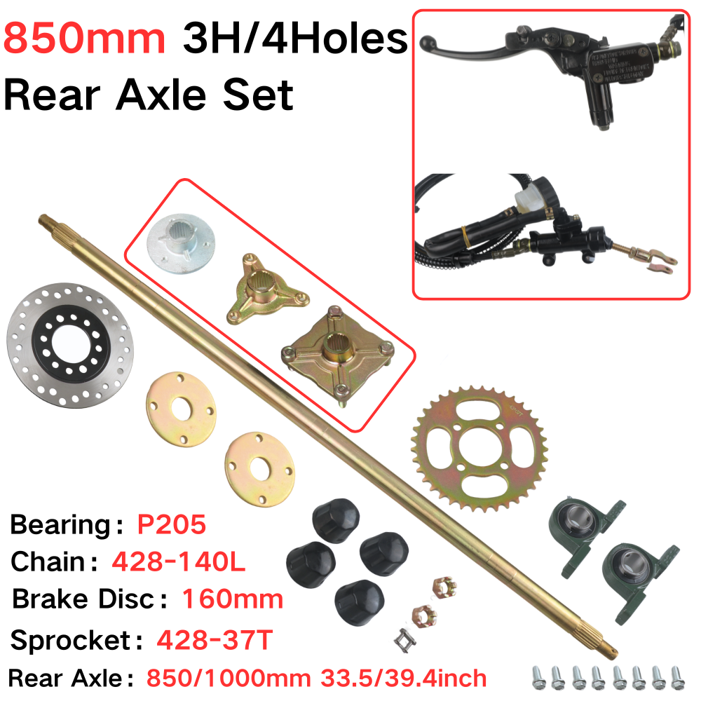 Sprocket Chain - 850mm achteras complete set met 428