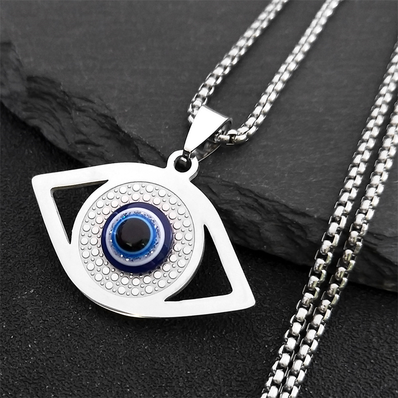 Steel Chain - Islam Hamsa Evil Blue Eye ketting