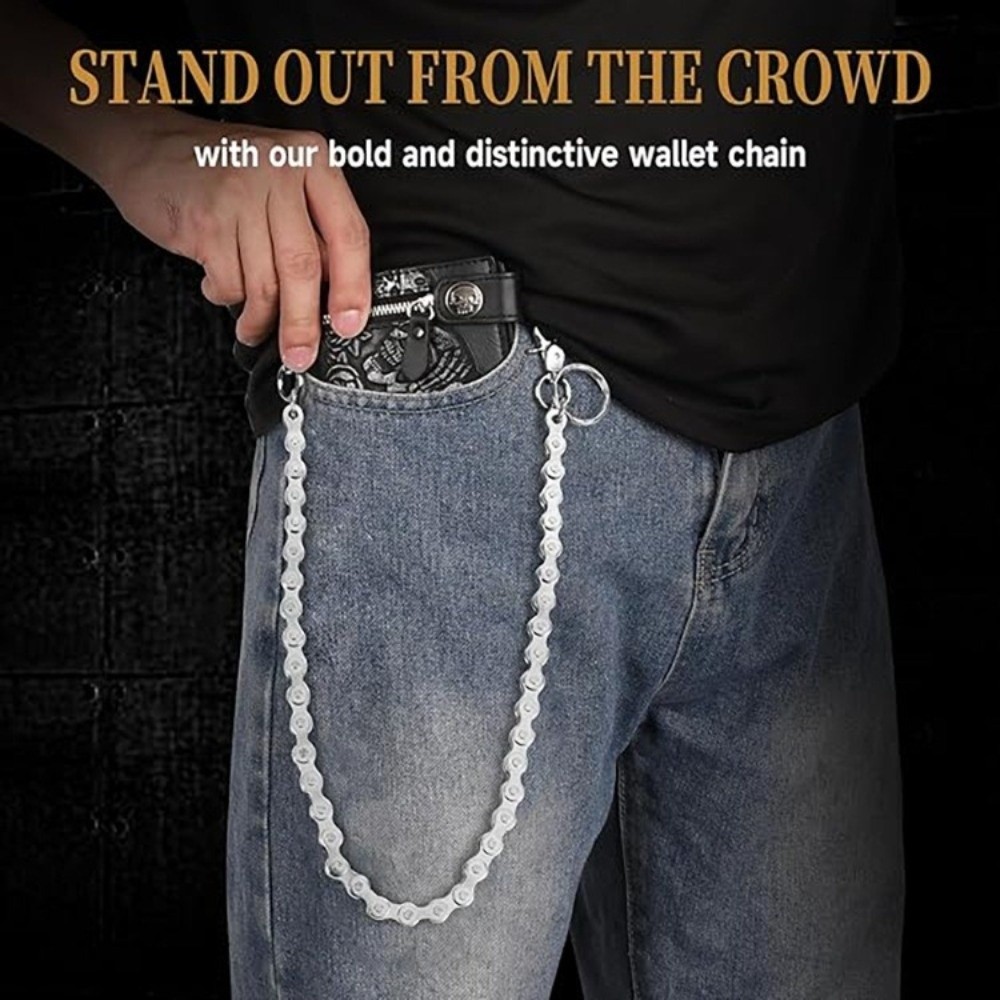 Bicycle Chain - Hiphop-stijl zilveren tailleketting, minimalistische metalen broekketting,